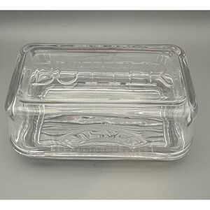 Kilner New Glass Butter Dish 2 pieces, rare collectible, ribbed design EST. 1842